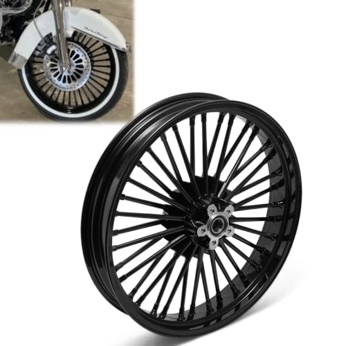 TOFR 21x3.5 36 Fat Spokes Front Wheel For Harley Softail Choppers 2000-2022 - color: Gloss Black, size: Front:21x3.5