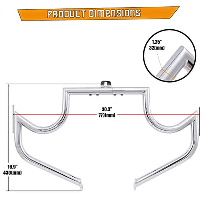 Kinglemc Crash Bar Engine Guard for Harley Softail(Chrome-C) - color: Chrome-C