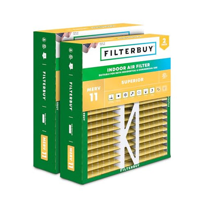 Filterbuy 16x22x5 Air Filter MERV 11 Pet & Allergy Defense (2-Pack) - size: 16x22x5