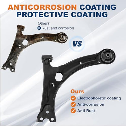 KUIPERAUTO 4PCS Front Lower Control Arm and Ball Joint Assembly Compatible with 2000-2005 Toyota Celica 2003-2013 Toyota Corolla
