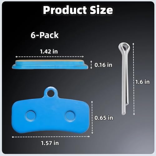 6 Pcs Disc Brake Pads Set for Sur Ron Light Bee X/S, Talaria Sting R MX3 MX4, Segway X160 X260 Front and Rear Brake Pads for Electric Dirt Bike Replacement Parts - color: blue