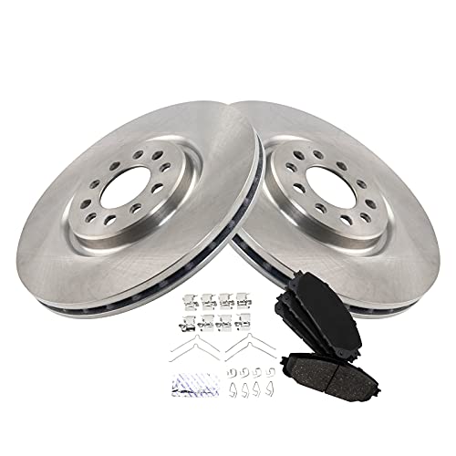 TRQ Front Ceramic Brake Pad and Rotor Set 12.99 in 5-Lug - style: BKA14204