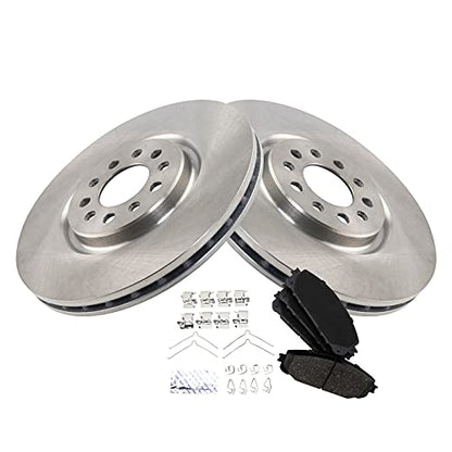 TRQ Front Ceramic Brake Pad and Rotor Set 12.99 in 5-Lug - style: BKA14204