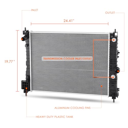 DPI-13840 Factory Style 1-Row Aluminum Core Cooling Radiator Compatible with 16-22 Buick Encore/Chevy Trax 1.4L - color: 16-22 Encore/Trax 1.4L