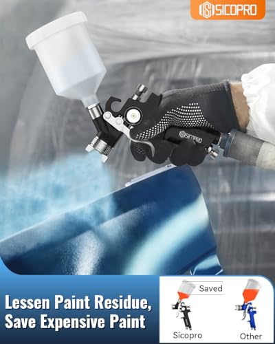 HVLP Paint Sprayer Gun, Mini Air Paint Sprayer for House Painting, Cars, Paint Guns Automotive, 0.8mm High-Precision Nozzles