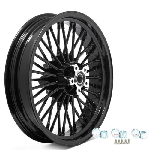 TOFR 17x3.5 Fat Spoke Front Wheel Black For Harley Softail Choppers 00-22 - color: Gloss Black, size: Front:17x3.5