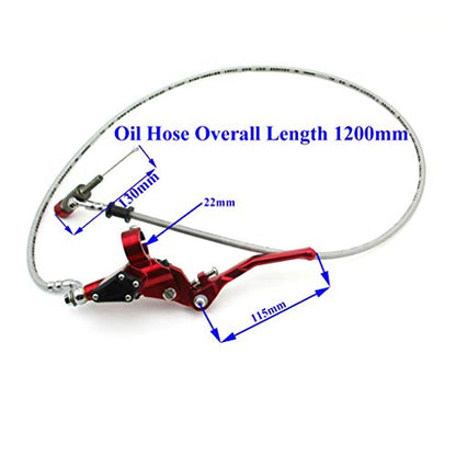 Red 1200mm Line Hydraulic Clutch Handle Lever Master Cylinder for Pit Dirt Bike Motocross Motorcycle