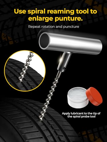 AUTOWN Flat Tire Repair Kit 15pcs, Heavy Duty Tire Plug Kit to Fix Puncture