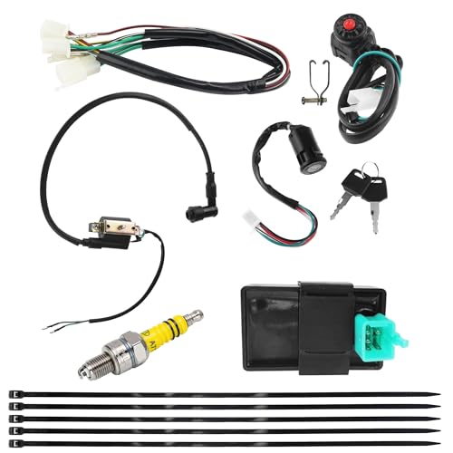 PRO BAT 6PCS Lifan Complete Kick Start Engine Wiring Harness Loom Kit - style: yellow