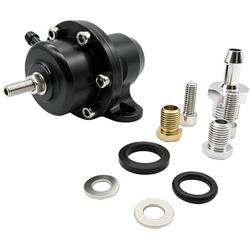 HiSport FPR-008 Fuel Pressure Regulator Kit - Black High Volume - size: HSFPRB18C