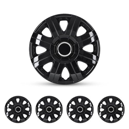 15" Wheel Covers Hubcaps, 15inch Wheel Hub Caps OEM Rim Protectors - color: 5056-Black Lacquer-15