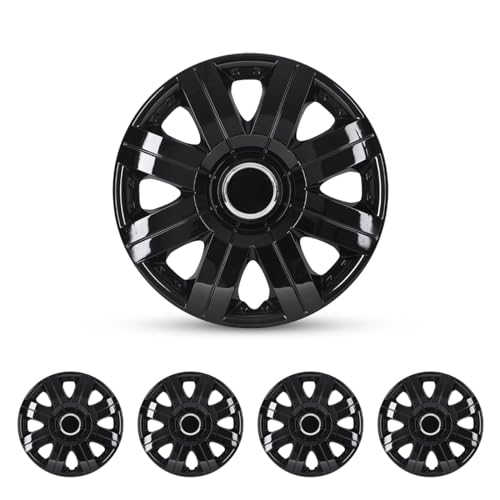 15" Wheel Covers Hubcaps, 15inch Wheel Hub Caps OEM Rim Protectors - color: 5056-Black Lacquer-15