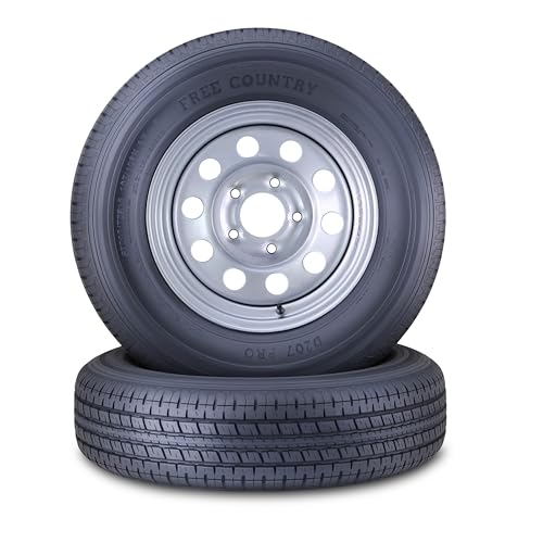 Free Country Trailer Tire Wheel ST205/75R15 8PR D 107N 5X4.5 Silver Mod Pk2 - size: ST205/75R15 /5x4.5