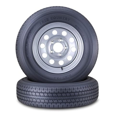 Free Country Trailer Tire Wheel ST205/75R15 8PR D 107N 5X5 Silver Mod Pk2 - size: ST205/75R15 /5x5