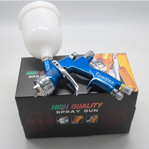 HVLP Spray Gun Automotive Air Spray Gun with 1.3mm Tip 600ml Plastic Cup for Auto Paint,Car Paint,Blue - color: Blue