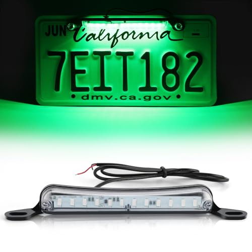 LivTee License Plate Light, Extremely Bright LED License Plate Lights Assembly for Trailer UTV ATV Truck RV Boat, Green - color: Green