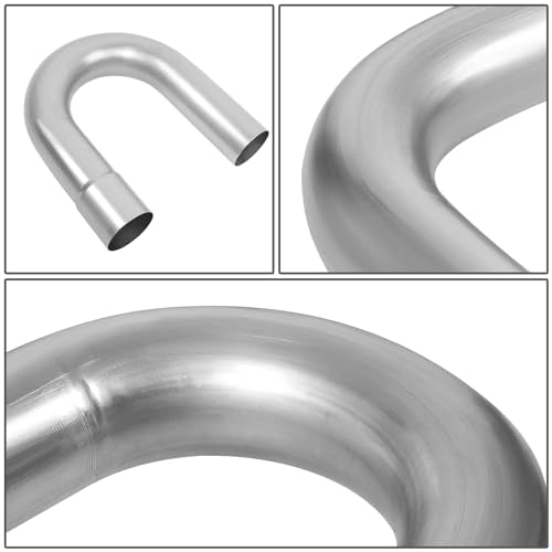 DNA MOTORING 8Pcs 3 Inches Mild Steel DIY Custom Exhaust Tubing Mandrel Bend Pipes Straight & U-Bend Kit, Universal Fit, ZTL-30RAW-8P - size: 3Inch, style: Mild Steel