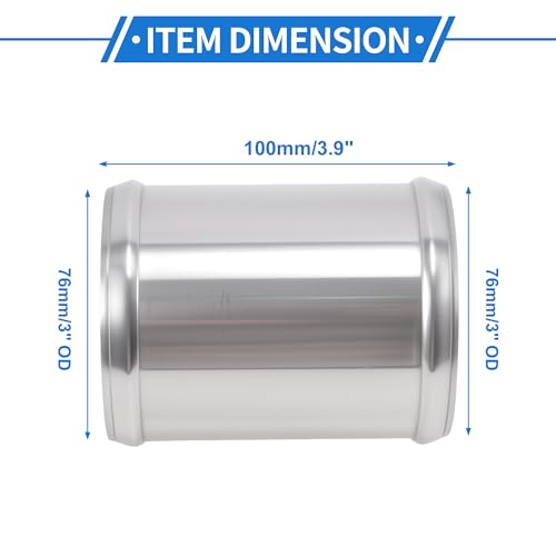 3" OD 0° 6063 Aluminum Alloy Tube Intercooler Pipe 4" Length - size: 3"OD 4"Length