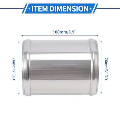 3" OD 0° 6063 Aluminum Alloy Tube Intercooler Pipe 4" Length - size: 3"OD 4"Length