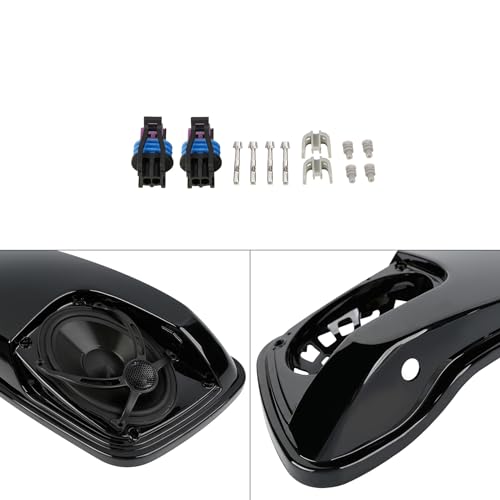 XMT-MOTO Hard Saddlebag Lids W/ 5"X7" Speakers Fit for Harley Touring - style: Black Dual 5x7 Speaker Saddlebag Lids 4 Speakers (14-later)
