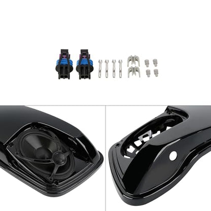 XMT-MOTO Hard Saddlebag Lids W/ 5"X7" Speakers Fit for Harley Touring - style: Black Dual 5x7 Speaker Saddlebag Lids 4 Speakers (14-later)