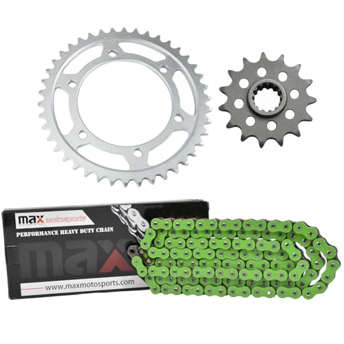 Max Motosports Green O-Ring Chain Sprocket Kit Fits Yamaha MT09 XSR900 - color: Green