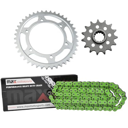Max Motosports Green O-Ring Chain Sprocket Kit Fits Yamaha MT09 XSR900 - color: Green