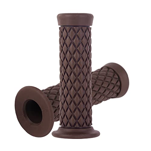 Universal Motorcycle Handles Grips - Non Slip Rubber Motorcycle Grips for Harley Honda Yamaha Suzuki Kawasaki Dirt Bike - color: Brown