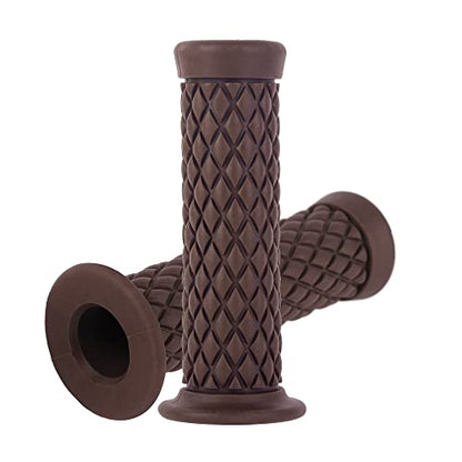 Universal Motorcycle Handles Grips - Non Slip Rubber Motorcycle Grips for Harley Honda Yamaha Suzuki Kawasaki Dirt Bike - color: Brown