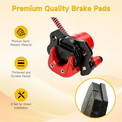 HIAORS Rear Hydraulic Foot Brake Kit for 110cc 125cc Taotao Chinese ATV - color: red