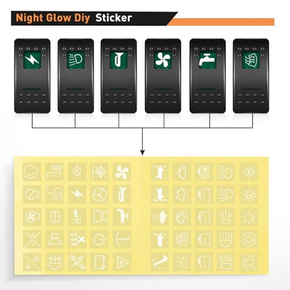 Nilight 3 Gang Rocker Switch Panel SPST On Off 5PIN Electrical Toggle Green - color: Green, size: 3 Gang