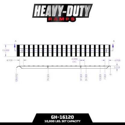 GEN-Y Hitch Heavy Duty Aluminum Loading Ramps, Set of 2, 10 Feet x 15" - size: 10'