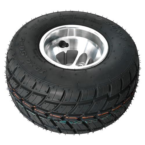 2pcs Front 5in Rain Road Tires, 10x4.50-5 10x4.50x5 Go Kart Tires and Rims for Racing Kart Quad Drifting Mini Bikes (Offset: 32mm) - size: 2 tire