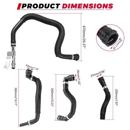 HVAC Heater Supply Return Hose Kit Fit For Jeep Chrysler 200 Cherokee 2.4L
