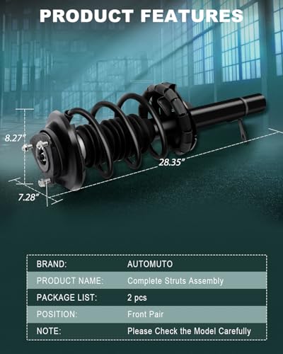 AUTOMUTO Strut Spring Assembly Front Pair Fit 2000-2005 for Ford Focus