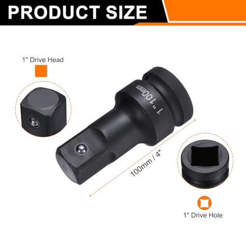 HARFINGTON Socket Extension Bar 1" Drive 4" Long CR-V Steel - size: 1" Square Drive 4" Long