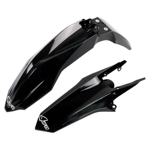UFO PLAST Front/Rear Fender Kit - Replacement Dirt Bike Front and Rear Mud Guard - Compatible with Husqvarna FC 250/350/450/TC 125 2014-2015/TC 250 2014-2016 - color: Black