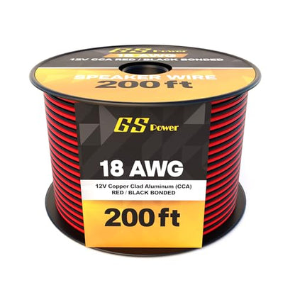GS Power 18 Gauge Wire Automotive - 400ft CCA Primary Bonded Wire - size: 18 Gauge-200 ft-Bonded