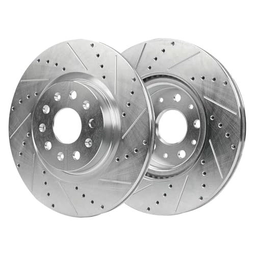 Detroit Axle - Drilled and Slotted Brake Kit for 2016-2017 Cadillac CT6 - size: 8PR53579/KIT