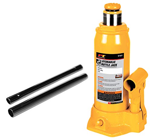 Performance Tool W1621 2-Ton (4,000 lbs.) Heavy Duty Hydraulic Bottle Jack,Yellow (Pack of 2) - size: 2-Ton - Standard (Pack of 2)