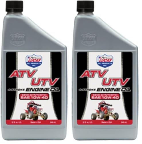 Lucas Oil 10720 Semi-Synthetic SAE 10W-40 ATV Engine Oil - 1 Quart (Pack of 2) - size: 32 Fl Oz (Pack of 2)