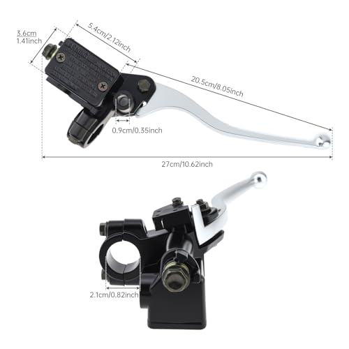 Windance 22mm 7/8inch M10 Motorcycle Handlebar Brake Lever Pump with 10mm Mirror Hole Front Right Hand Brake Master Cylinder Clutch Compatible with Yamaha Suzuki Honda Kawasaki (Right Hand) - style: Right Hand