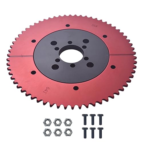 Universal 35 Chain 64T Split Sprocket with Adapter for Predator 212cc 196cc 79cc Go Kart Mini Bike CT200U-EX CT200U BT200X CT100U MB200 MBX11 Motorcycle Black - size: 64 tooth, style: Black