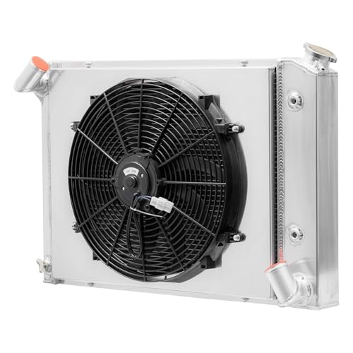 4 Row Radiators Replacement for 1966-1968 Chevy Corvette 7.0L 427ci V8 AT Aluminum Radiator Shroud Fan 66 67 68 Chevy Corvette Crossflow Radiators
