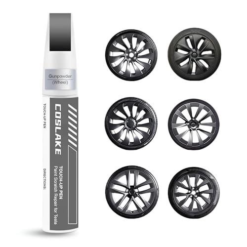 Rim Touch Up Paint(Gunpowder) for Tesla Model Y/3/S/X - color: Gunpowder(Fits for Model Y 19"/ Model Y 21"/ Model 3 20"/ Model S 21"/ Model X 20"/ Model X 22")