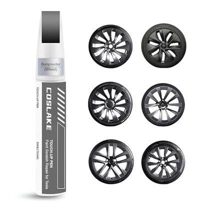 Rim Touch Up Paint(Gunpowder) for Tesla Model Y/3/S/X - color: Gunpowder(Fits for Model Y 19"/ Model Y 21"/ Model 3 20"/ Model S 21"/ Model X 20"/ Model X 22")