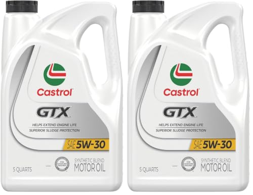 Castrol GTX 5W-30 Synthetic Blend Motor Oil, 5 Quarts (Pack of 2) - size: 5 Quarts (Pack of 2)