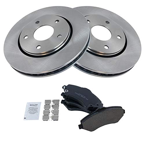 TRQ Front Brake Pad and Rotor Set Ceramic Vented Rotors - style: BKA10562