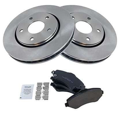 TRQ Front Brake Pad and Rotor Set Ceramic Vented Rotors - style: BKA10562