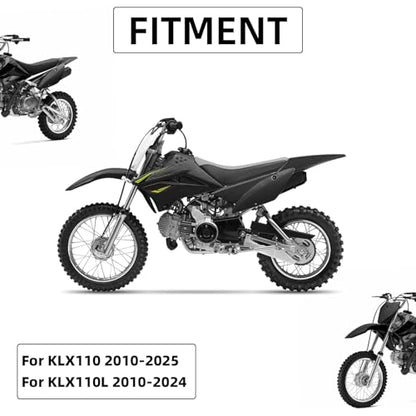 Plastics Kit with Number Plate for KLX110 15-26-Black - color: Black